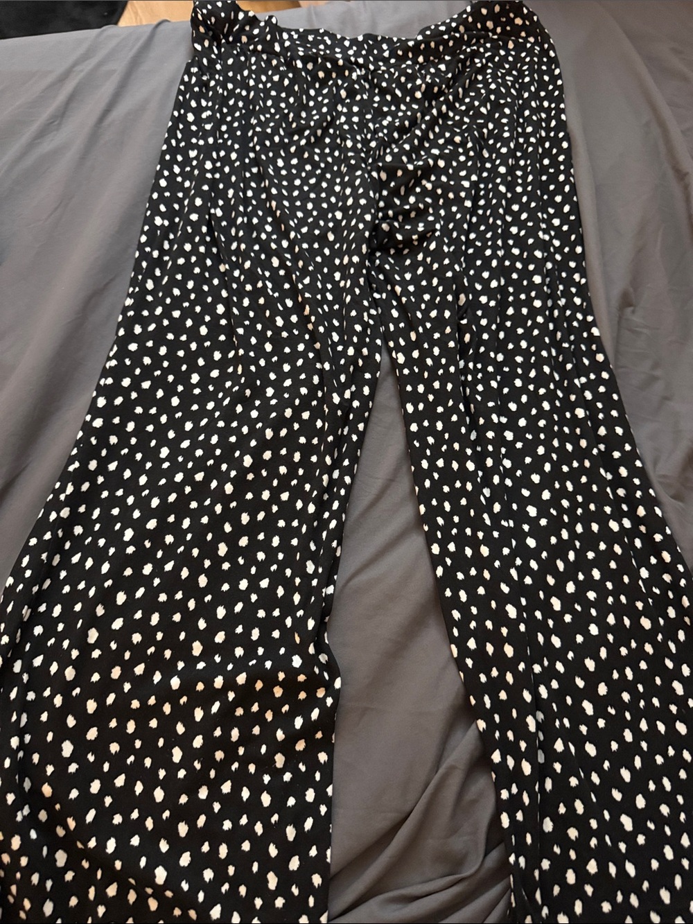 HUE Black Joggers with White Spot Print